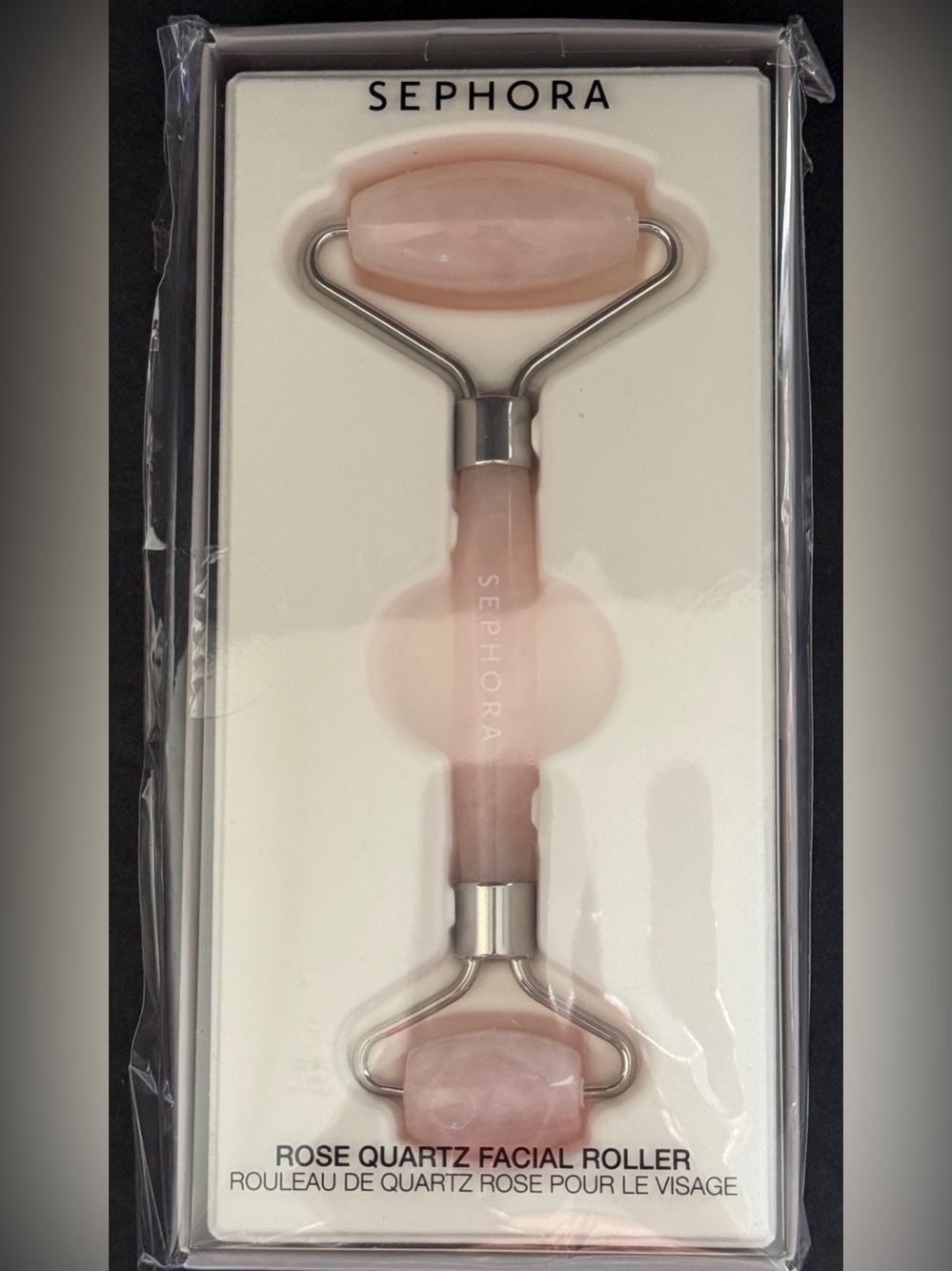 Sephora Collection Rose Quartz Facial Roller Dual Ended Cooling Face Massager